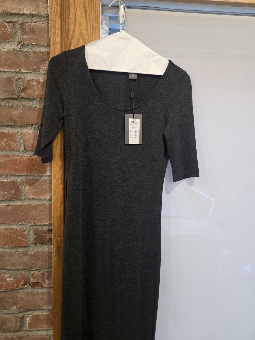 Ya Los Angeles Charcoal Scoop Neck Midi Dress